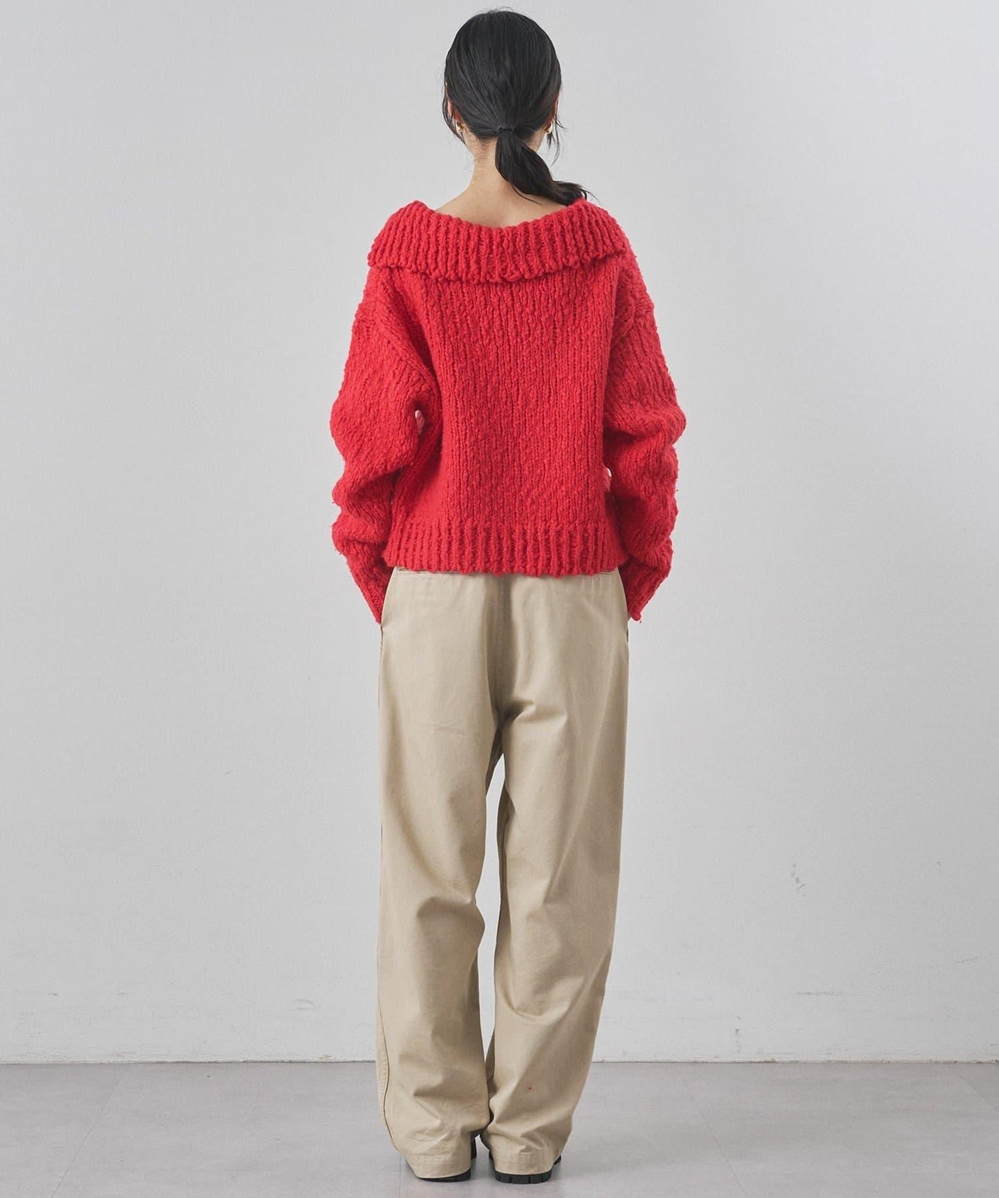 低密度針織開襟套頭衫