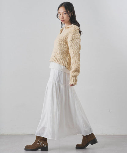 低密度針織開襟套頭衫