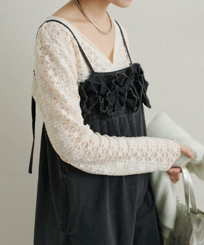 蕾絲拼接針織衫