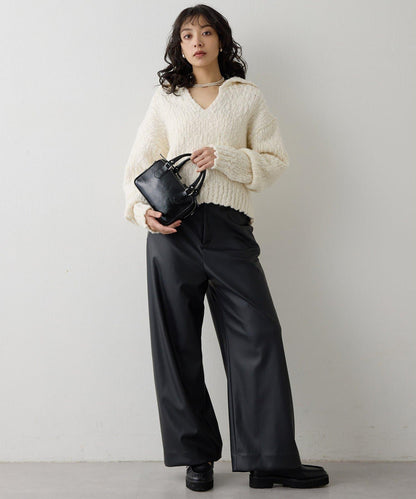 低密度針織開襟套頭衫