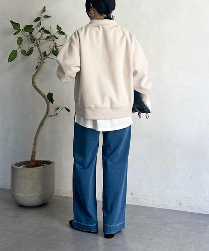 拉鍊羊羔絨套頭衫