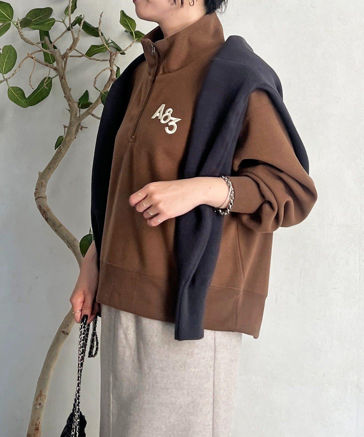 拉鍊羊羔絨套頭衫