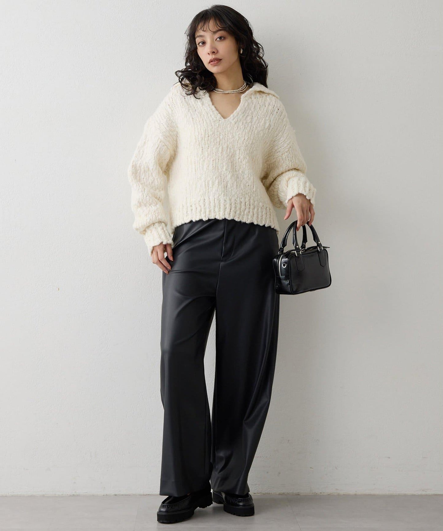 低密度針織開襟套頭衫