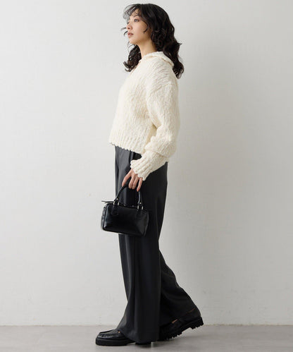 低密度針織開襟套頭衫