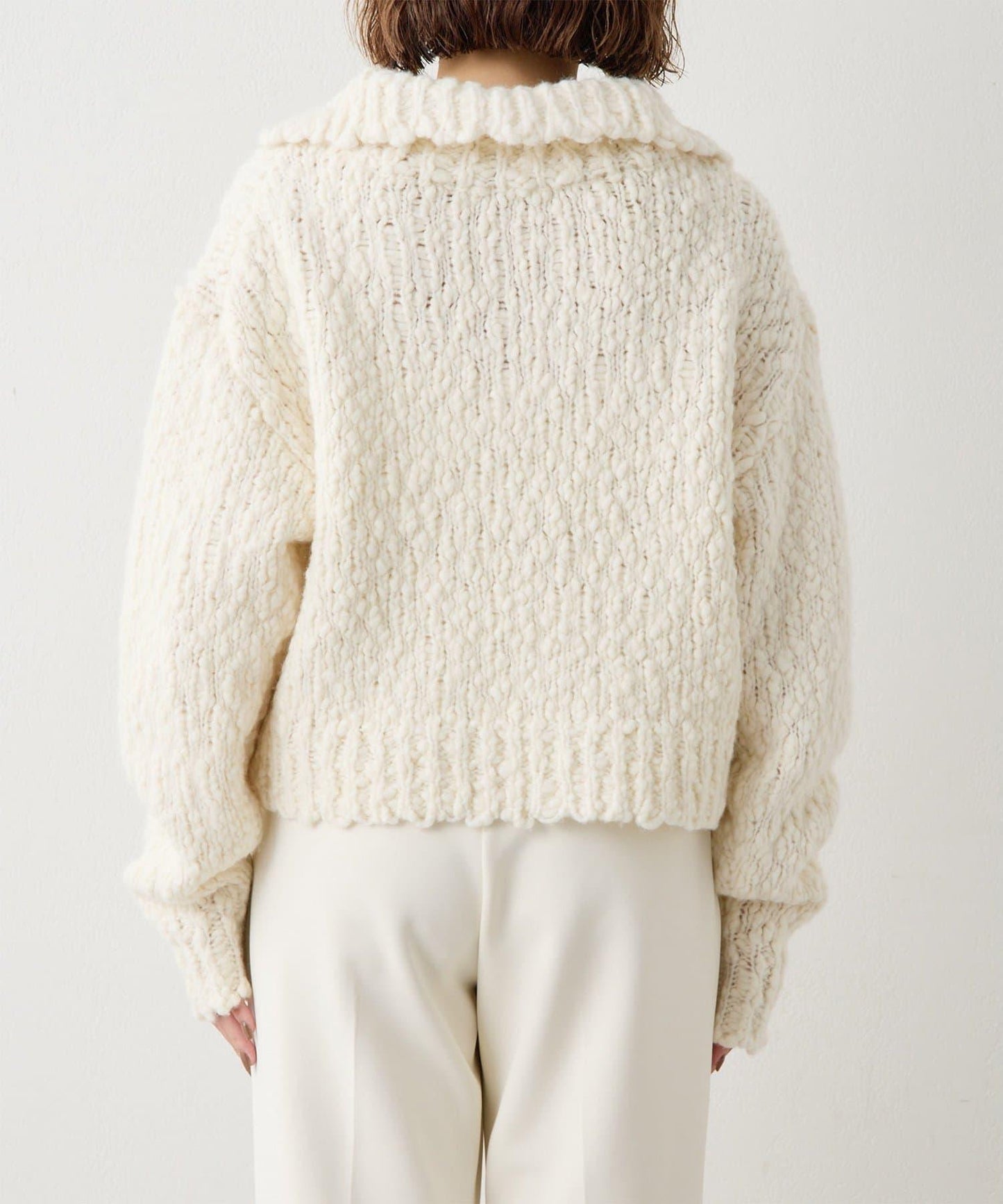 低密度針織開襟套頭衫