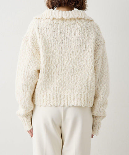 低密度針織開襟套頭衫