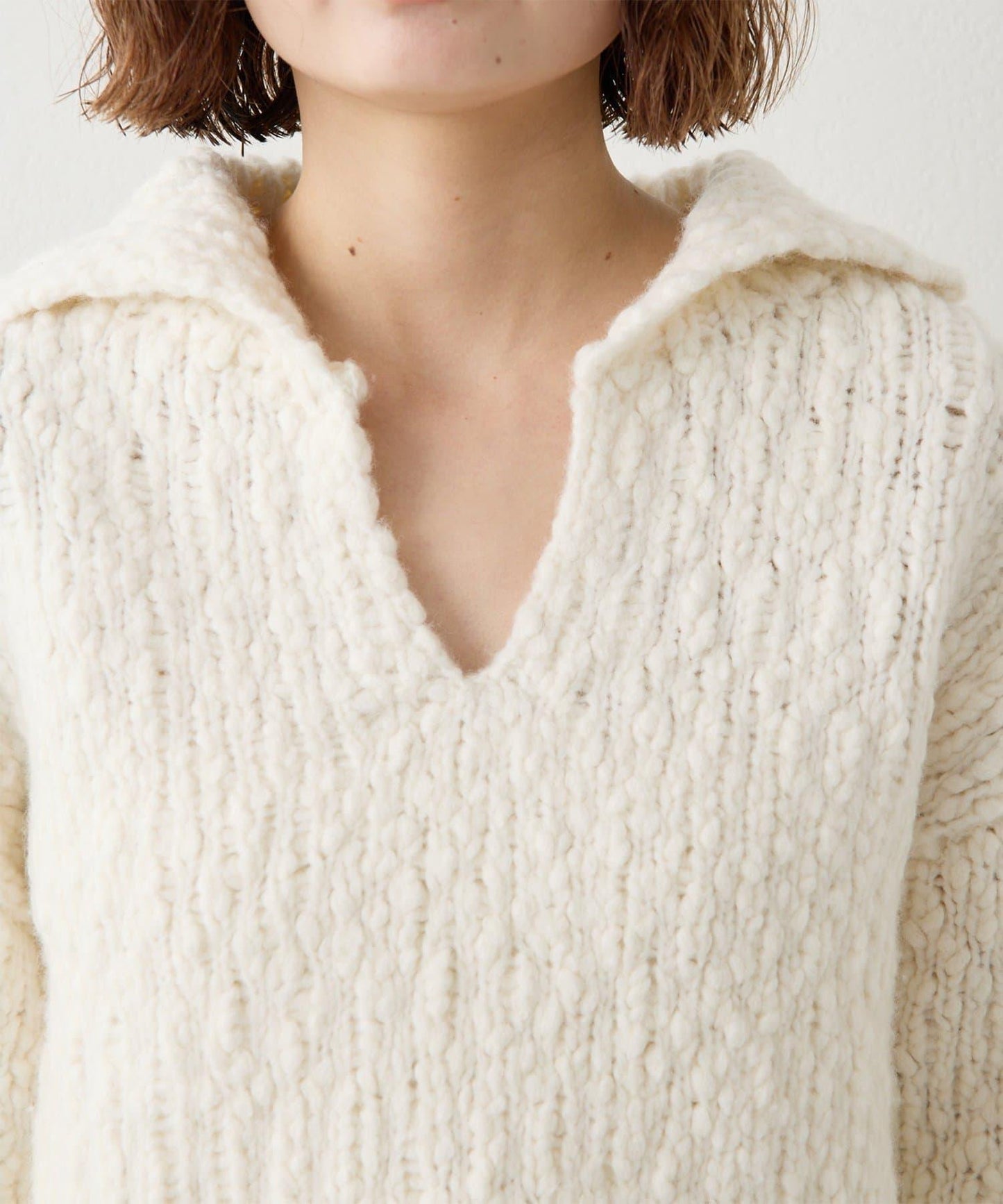 低密度針織開襟套頭衫