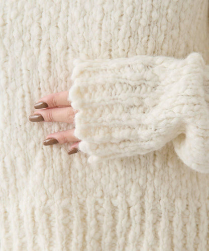 低密度針織開襟套頭衫