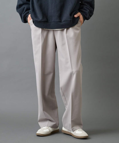 背部彈力羊毛寬鬆西裝褲