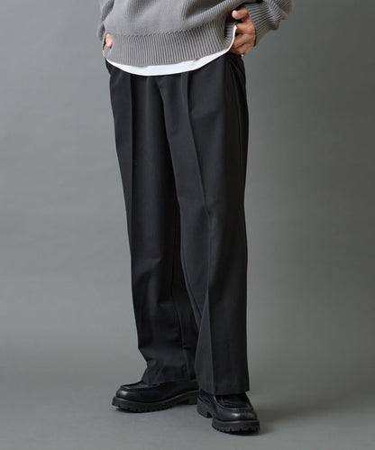 背部彈力羊毛寬鬆西裝褲