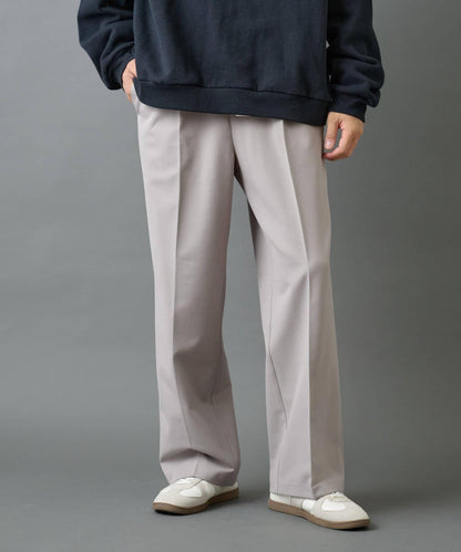 背部彈力羊毛寬鬆西裝褲