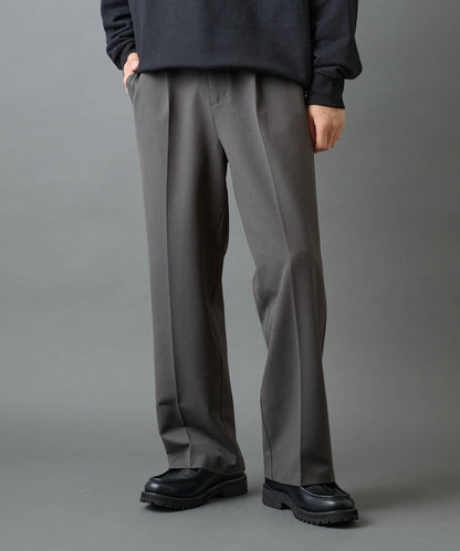 背部彈力羊毛寬鬆西裝褲
