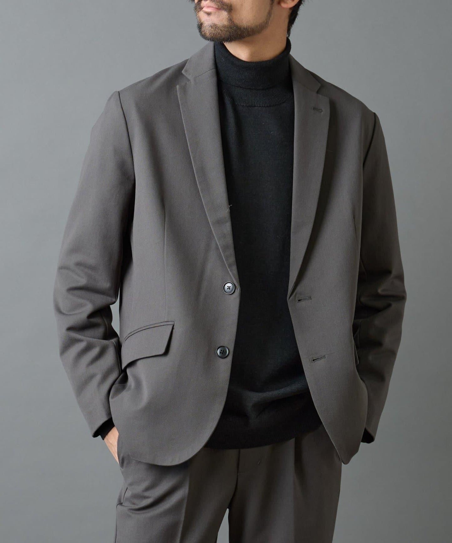 背部褶皺羊毛西裝外套