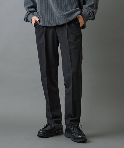 後開衩羊毛錐形休閒褲