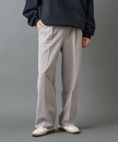 背部彈力羊毛寬鬆西裝褲