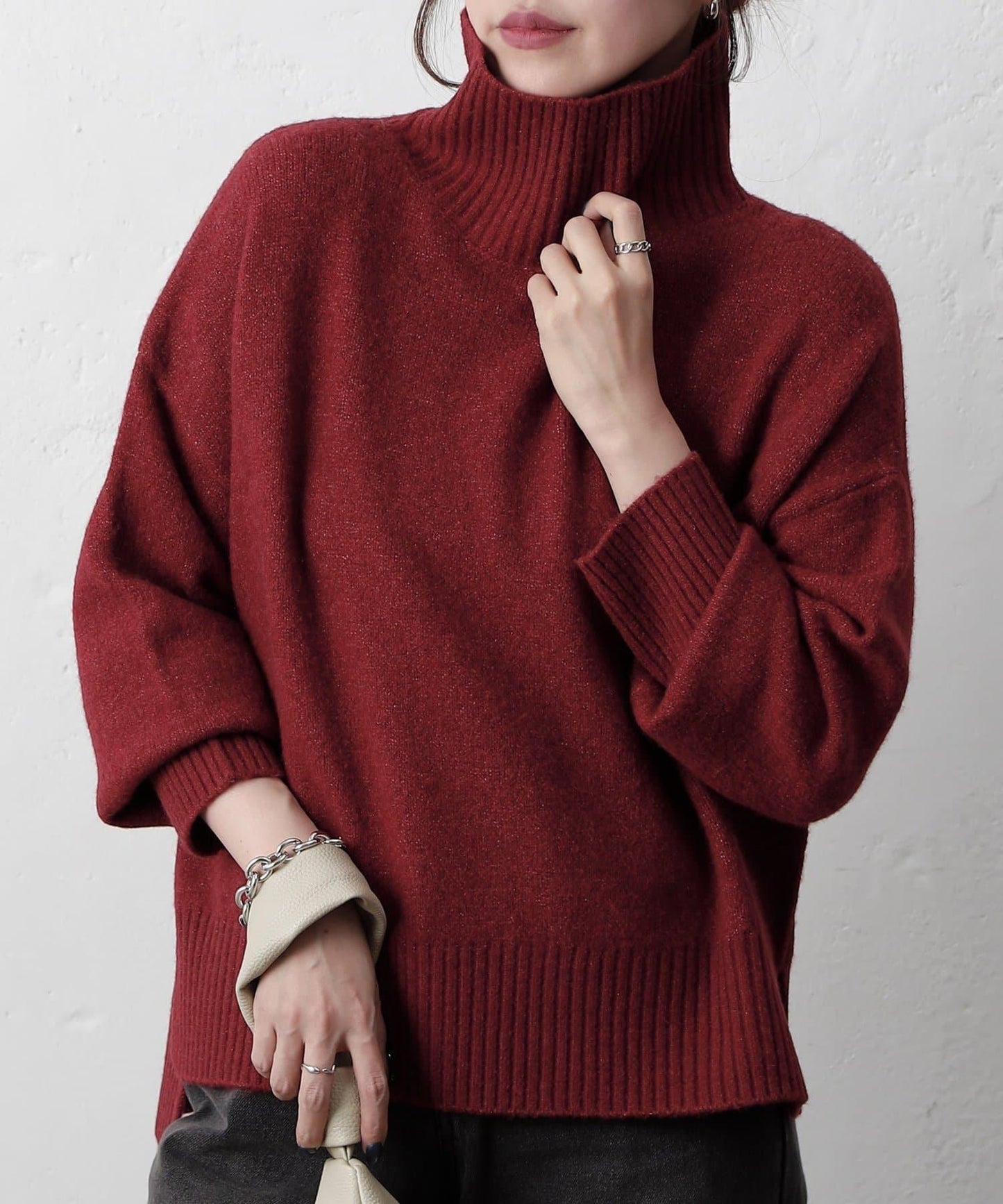 柔軟高領針織衫