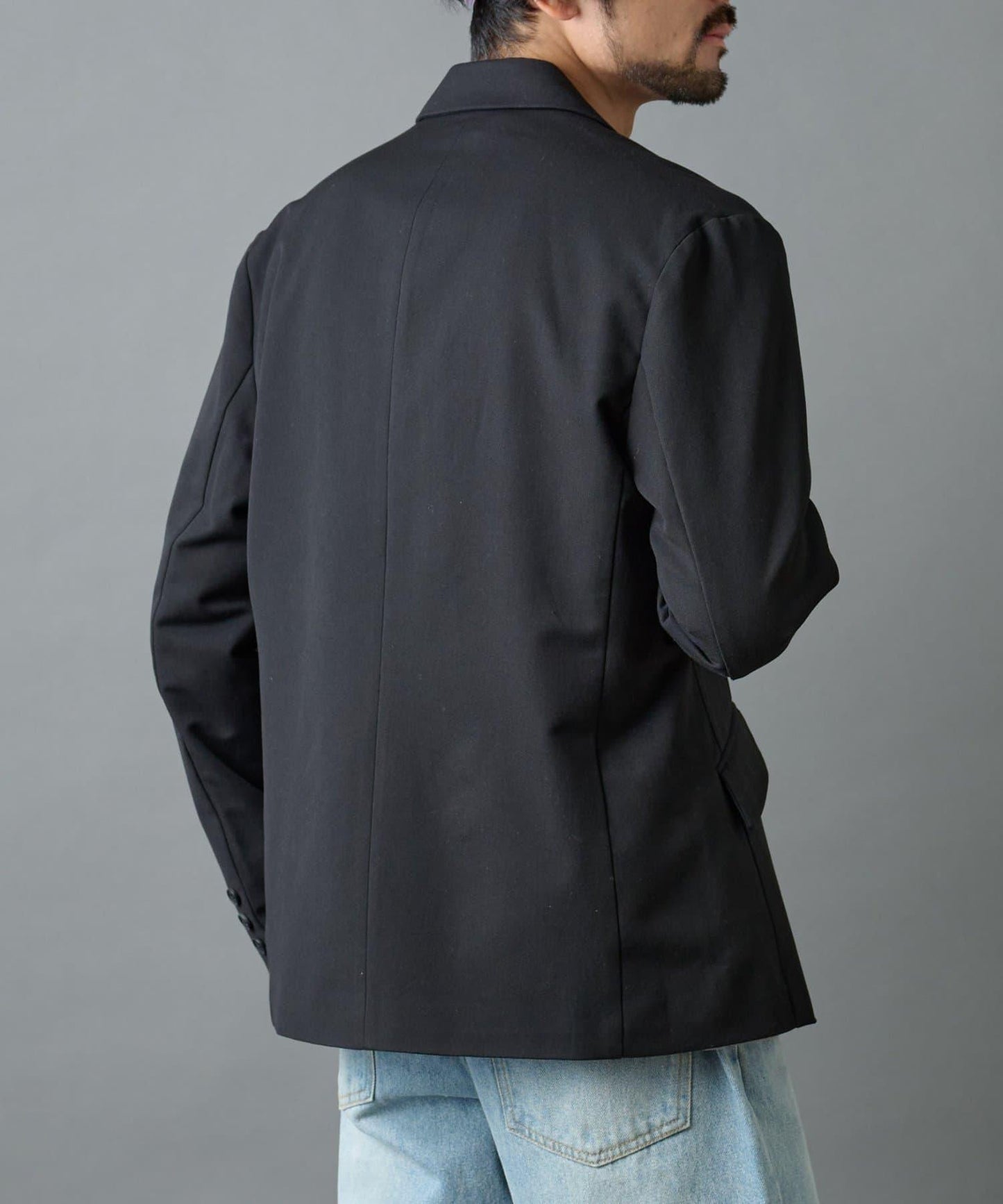 背部褶皺羊毛西裝外套