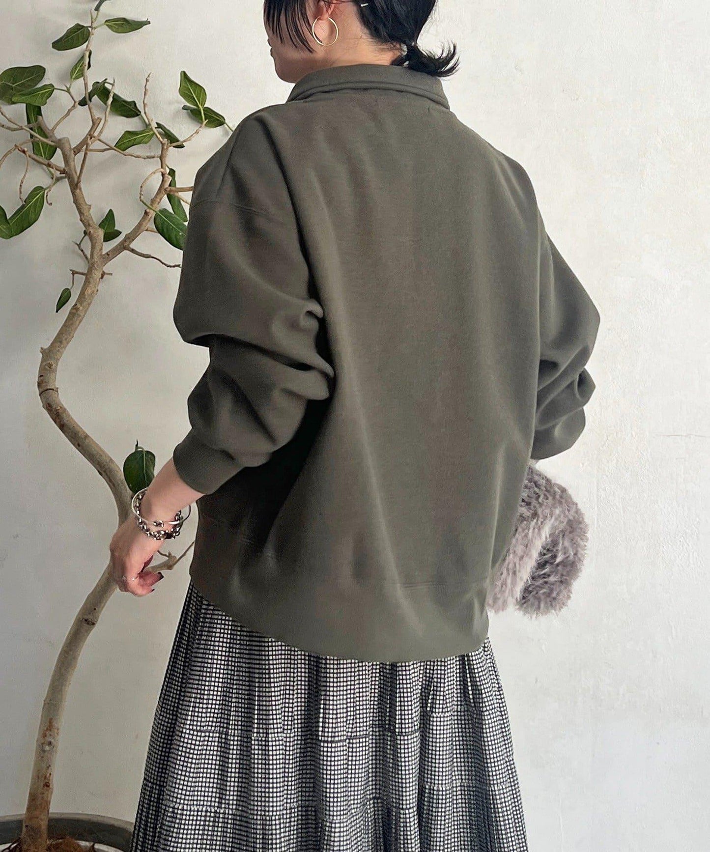 拉鍊羊羔絨套頭衫