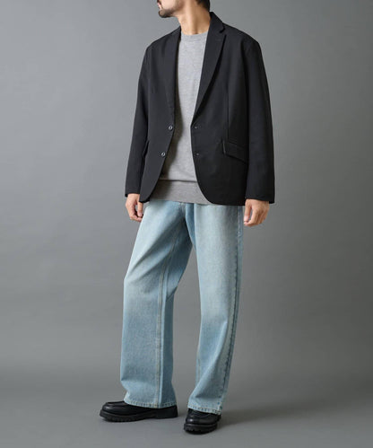 背部褶皺羊毛西裝外套