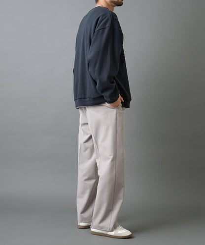 背部彈力羊毛寬鬆西裝褲