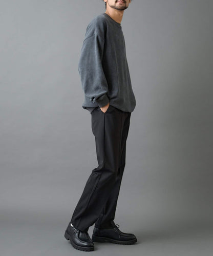 後開衩羊毛錐形休閒褲