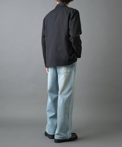 背部褶皺羊毛西裝外套