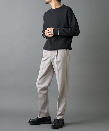 後開衩羊毛錐形休閒褲