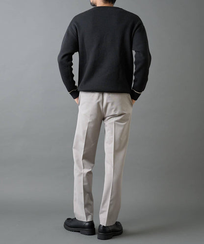 後開衩羊毛錐形休閒褲