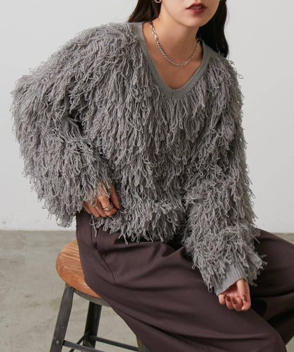 2WAY流蘇針織衫