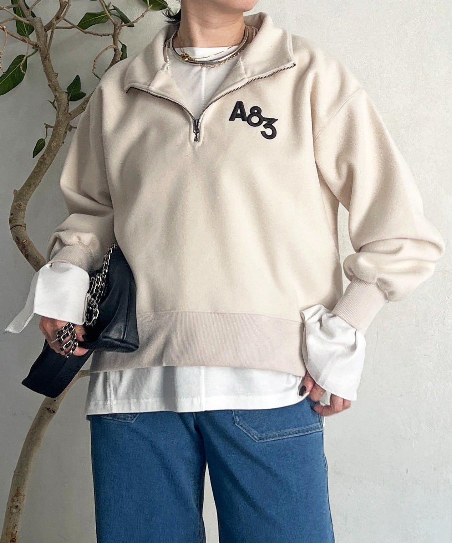 拉鍊羊羔絨套頭衫