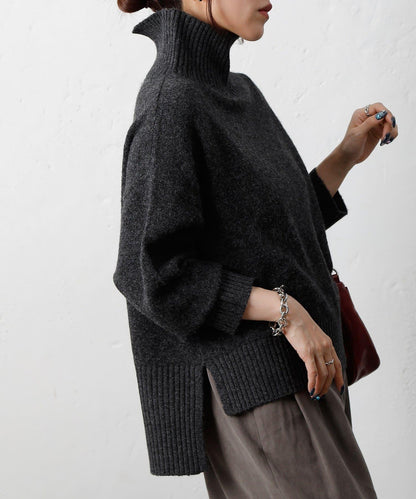柔軟高領針織衫