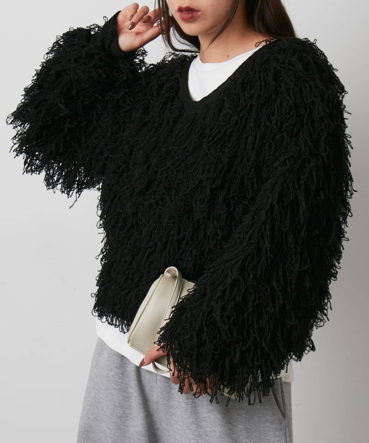 2WAY流蘇針織衫