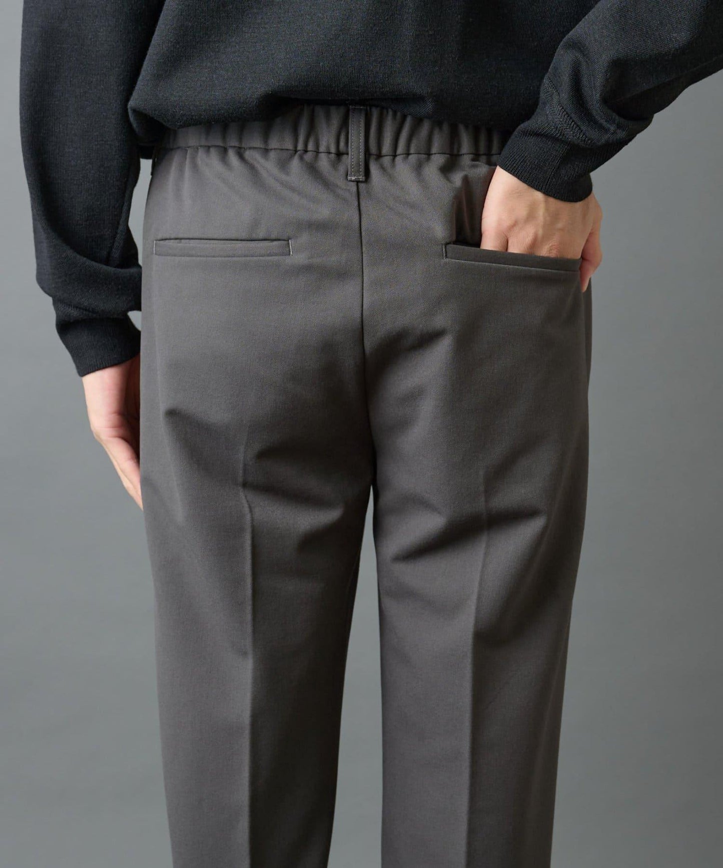 後開衩羊毛錐形休閒褲