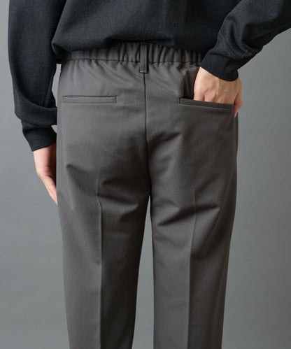 後開衩羊毛錐形休閒褲