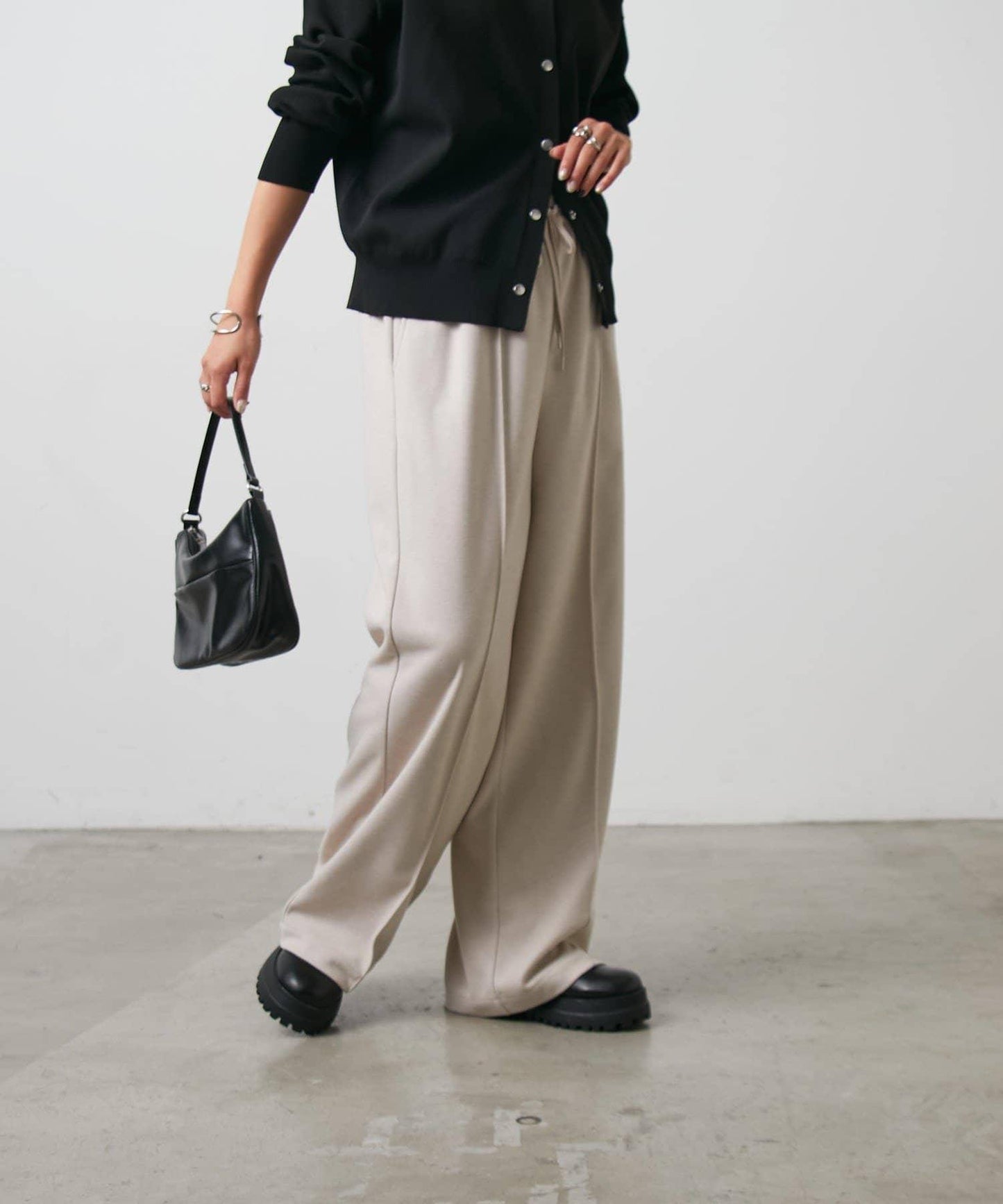 羊毛感針織休閒褲