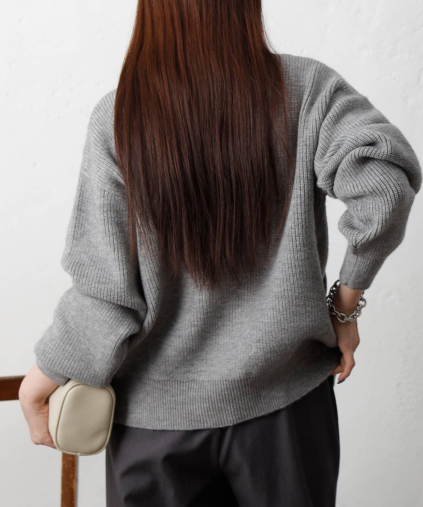 拼接拉鍊針織開衫