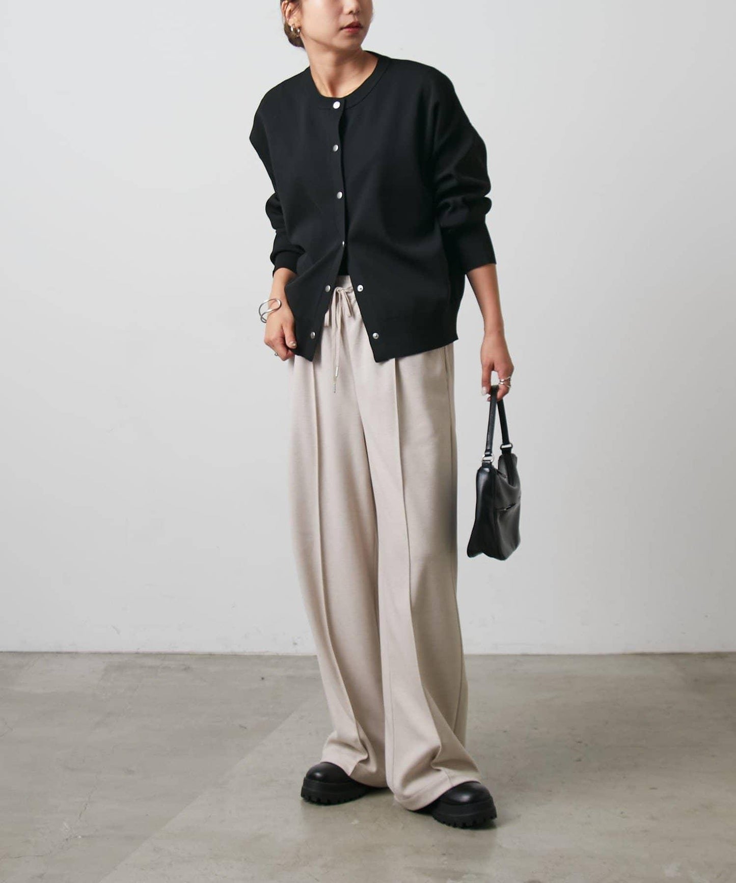 羊毛感針織休閒褲