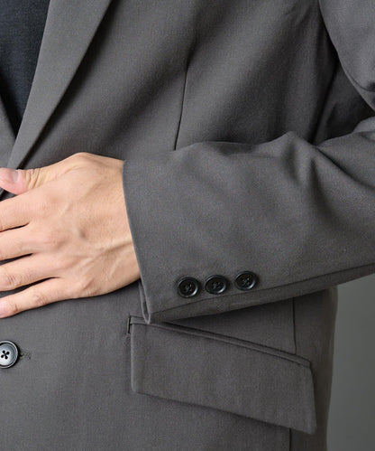 背部褶皺羊毛西裝外套