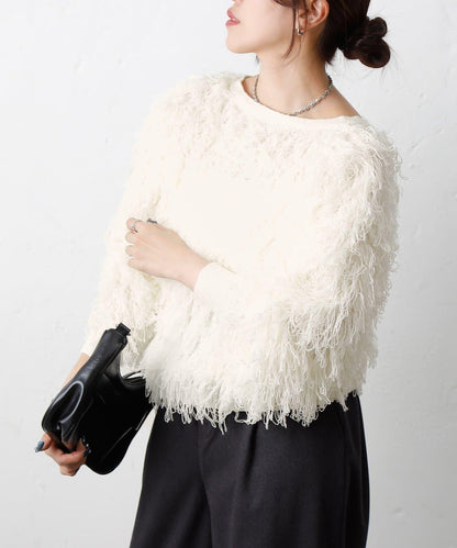 2WAY流蘇針織衫