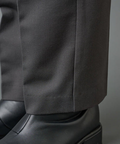 後開衩羊毛錐形休閒褲