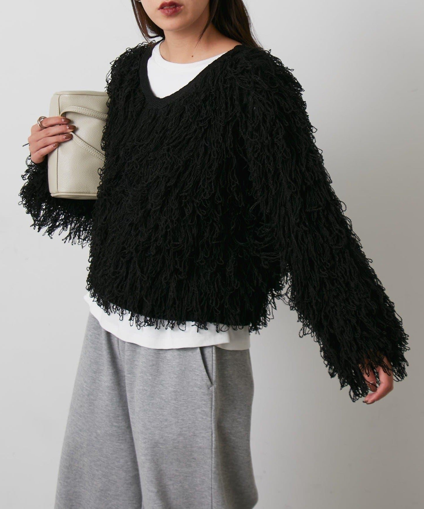 2WAY流蘇針織衫