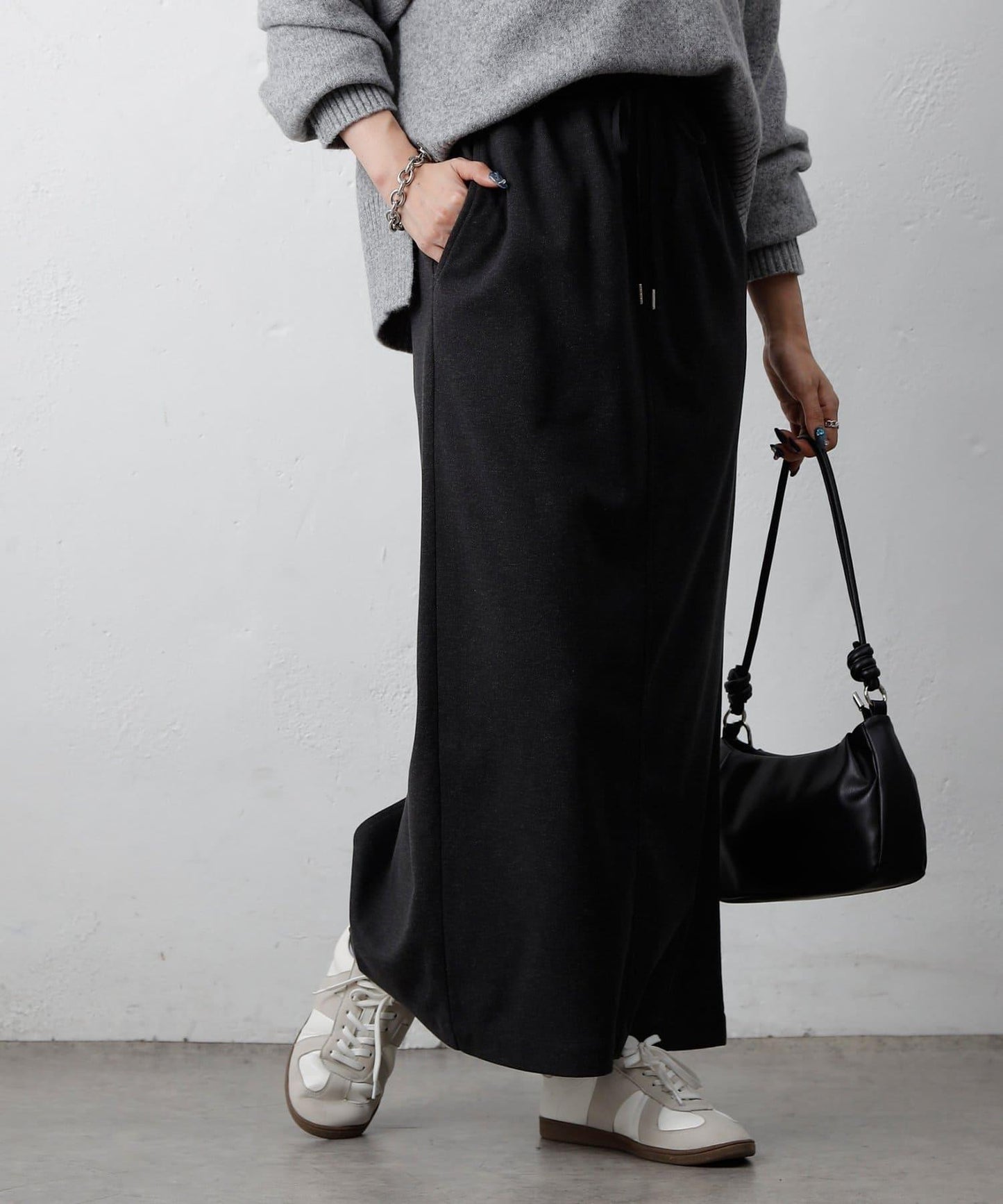 羊毛感針織休閒半身裙