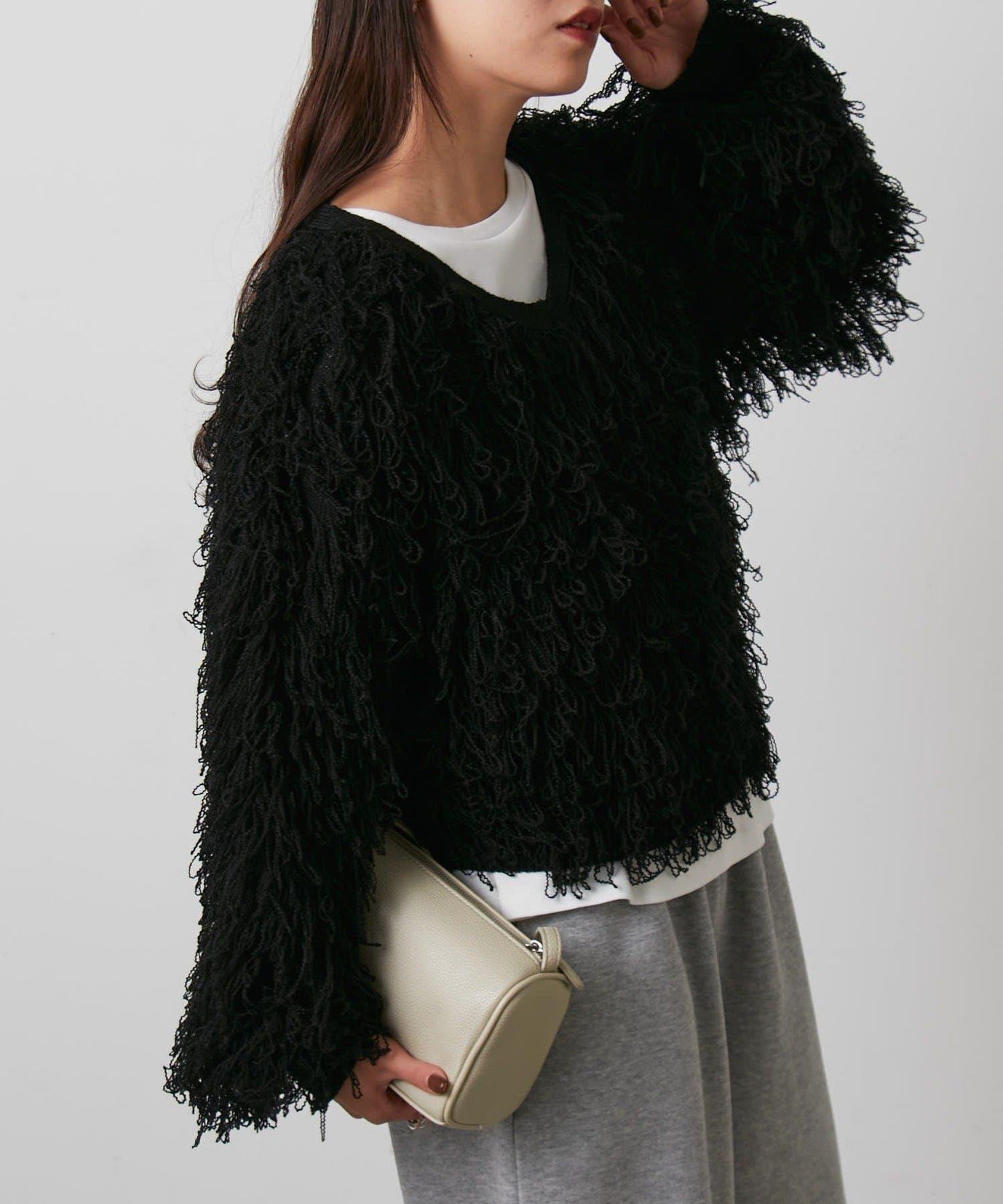 2WAY流蘇針織衫