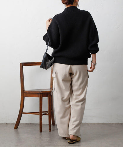 拼接拉鍊針織開衫