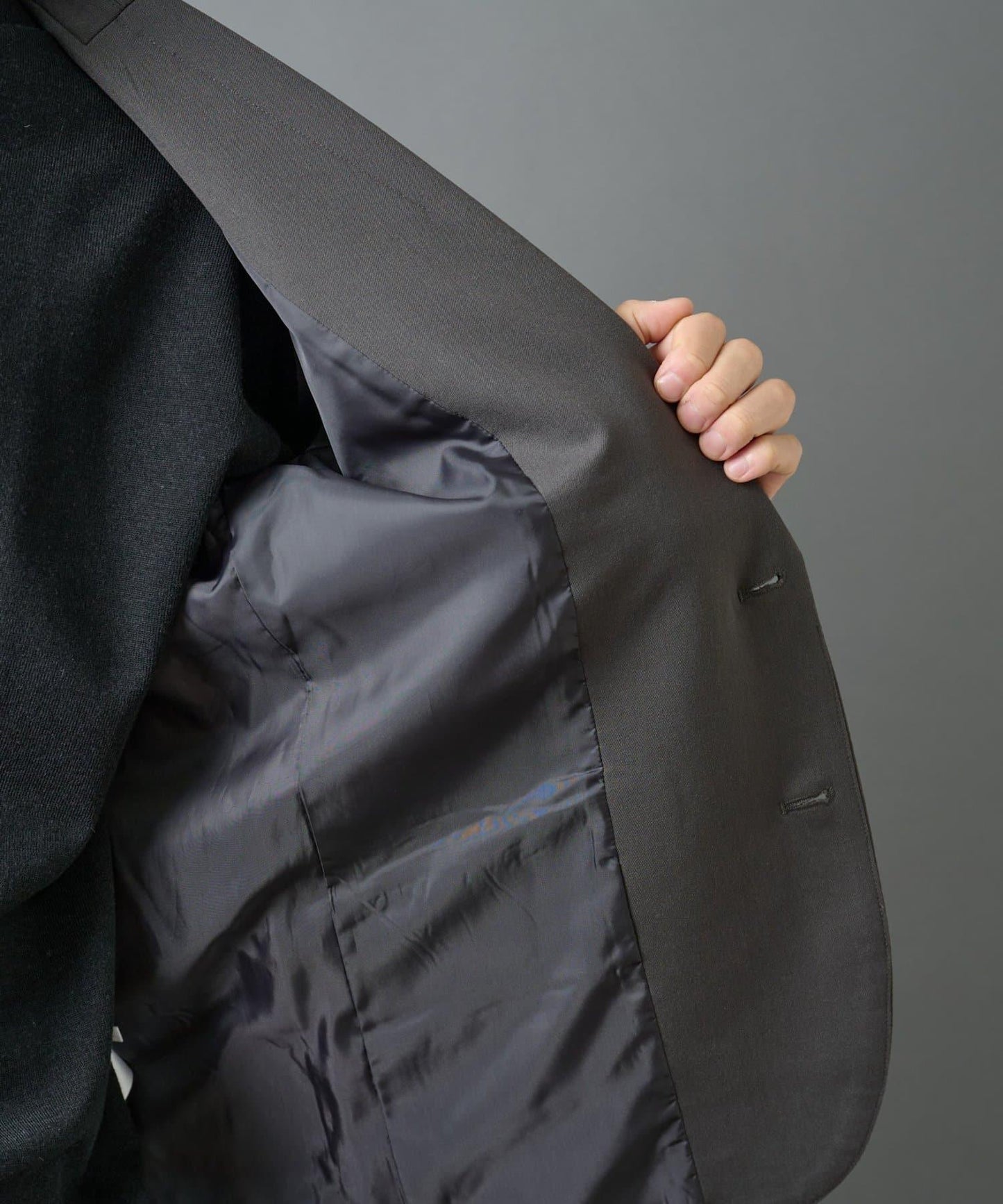 背部褶皺羊毛西裝外套