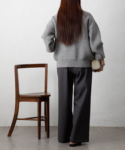 拼接拉鍊針織開衫