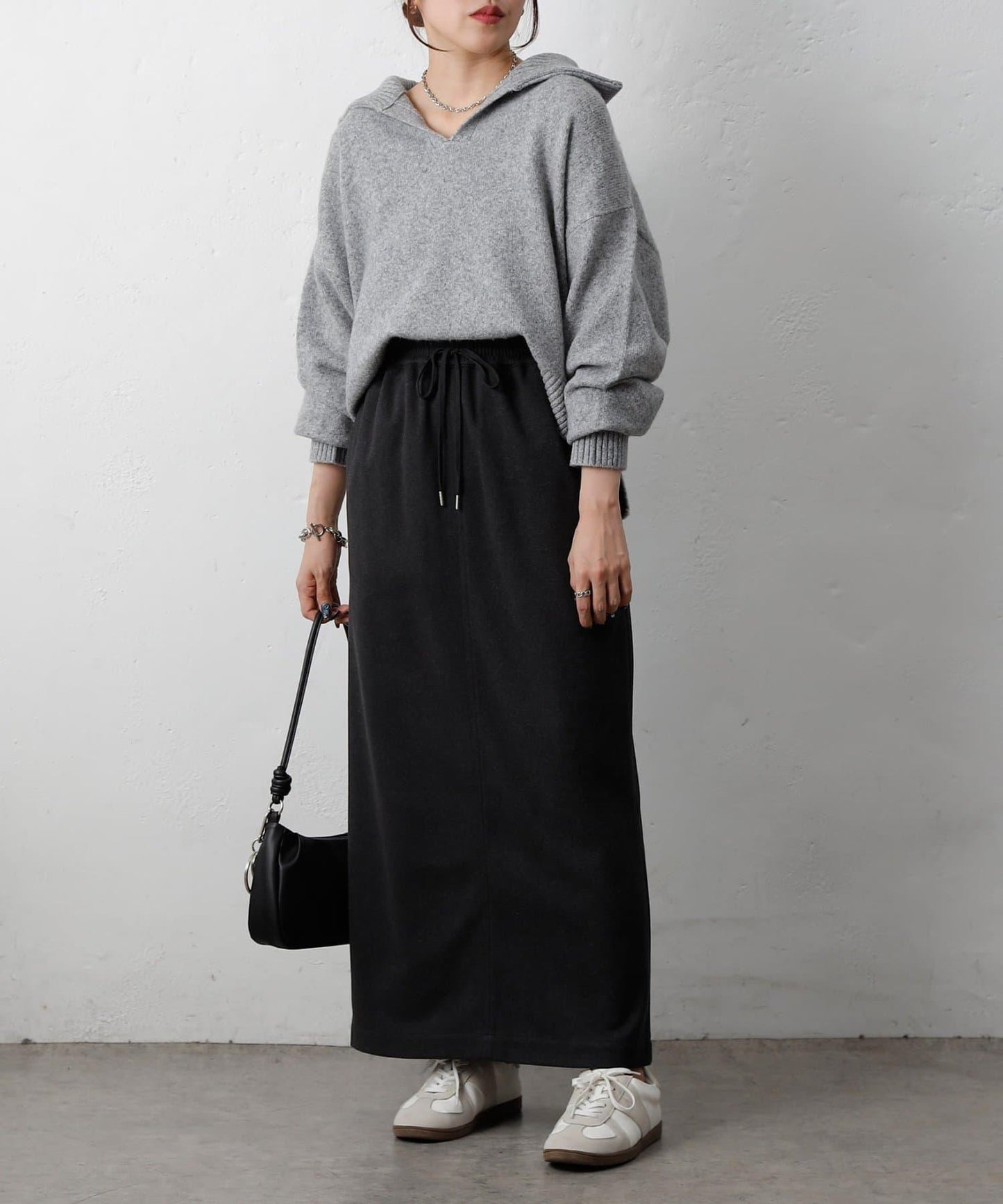 羊毛感針織休閒半身裙