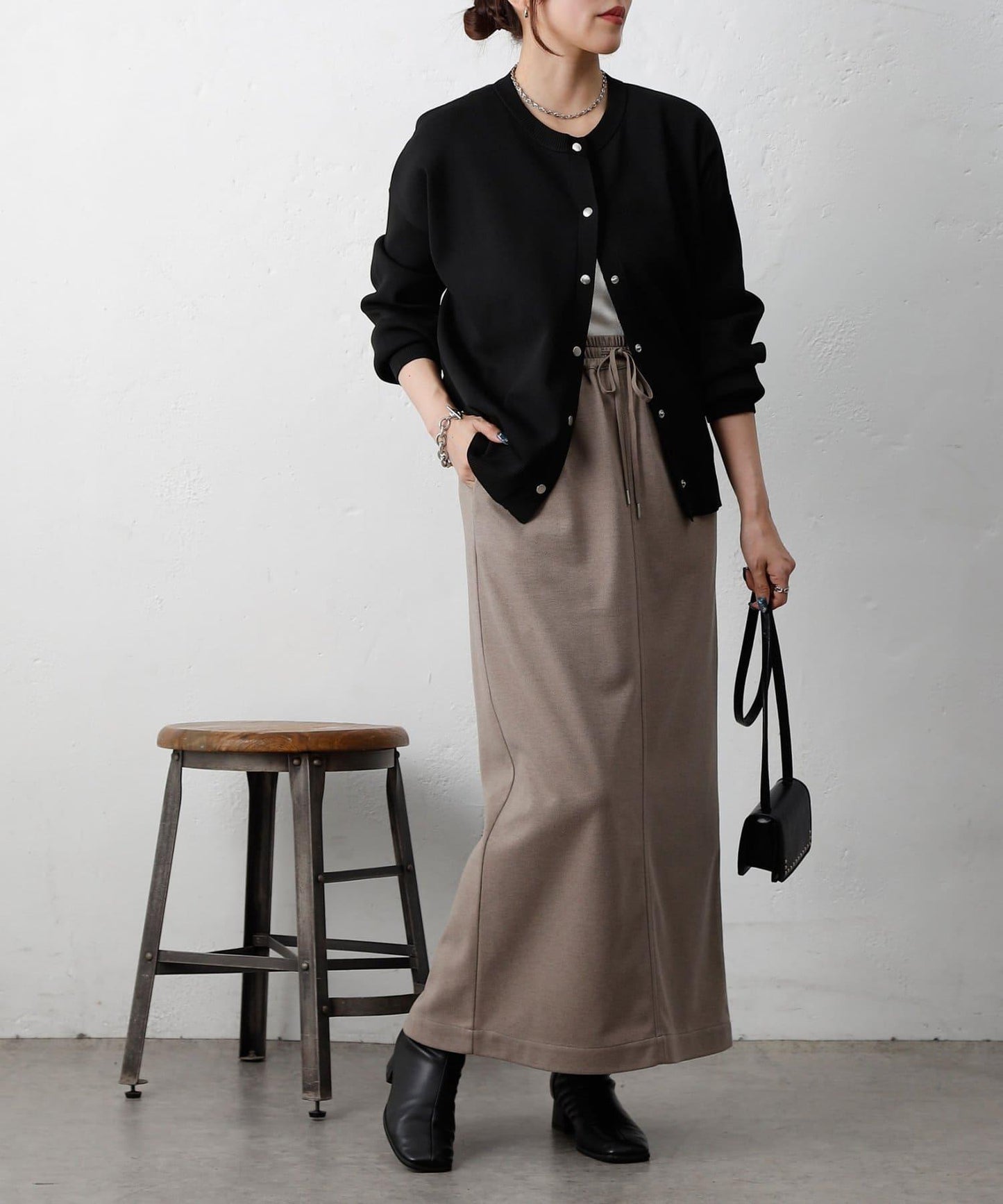 羊毛感針織休閒半身裙