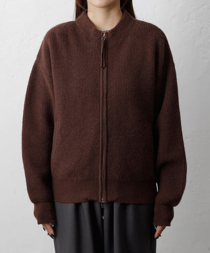 拼接拉鍊針織開衫