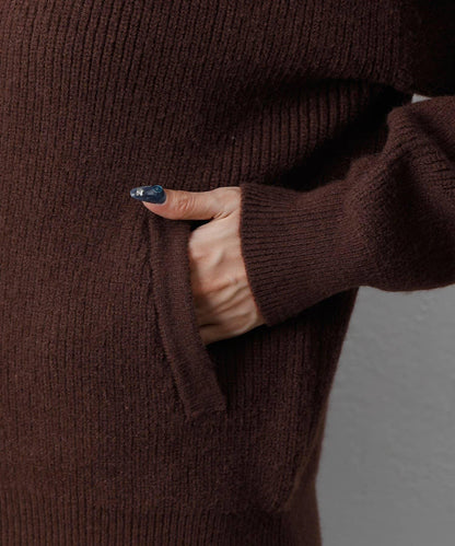 拼接拉鍊針織開衫